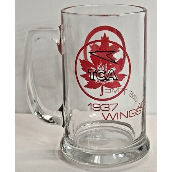 Trans Canada Air Lines Vintage TCA Glass Beer Mug Steins Air Canada 1937-1977 - Picture 2 of 8